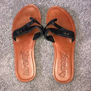 Reef leather flip flops